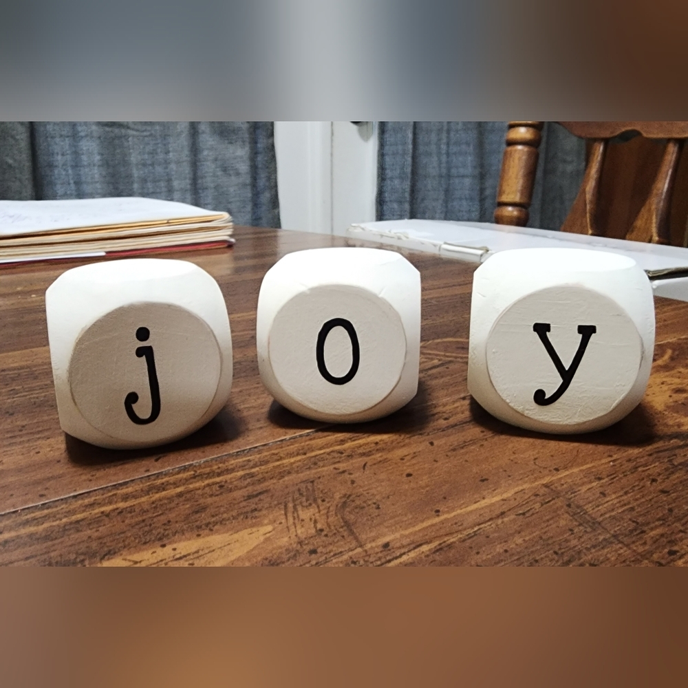 Joy Wood Blocks, Tiered Tray Decor